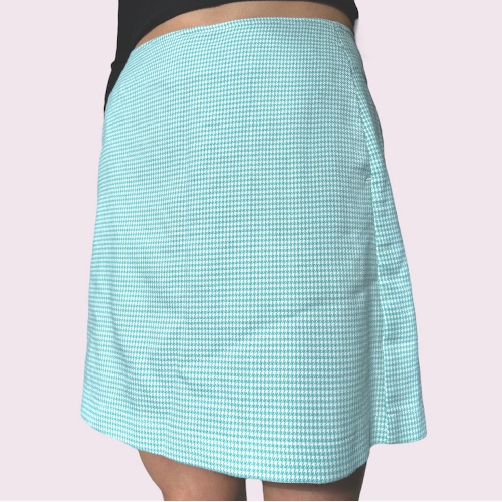Pastel houndstooth mini skirt